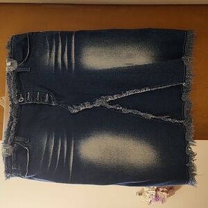 A women's blue jean skirt